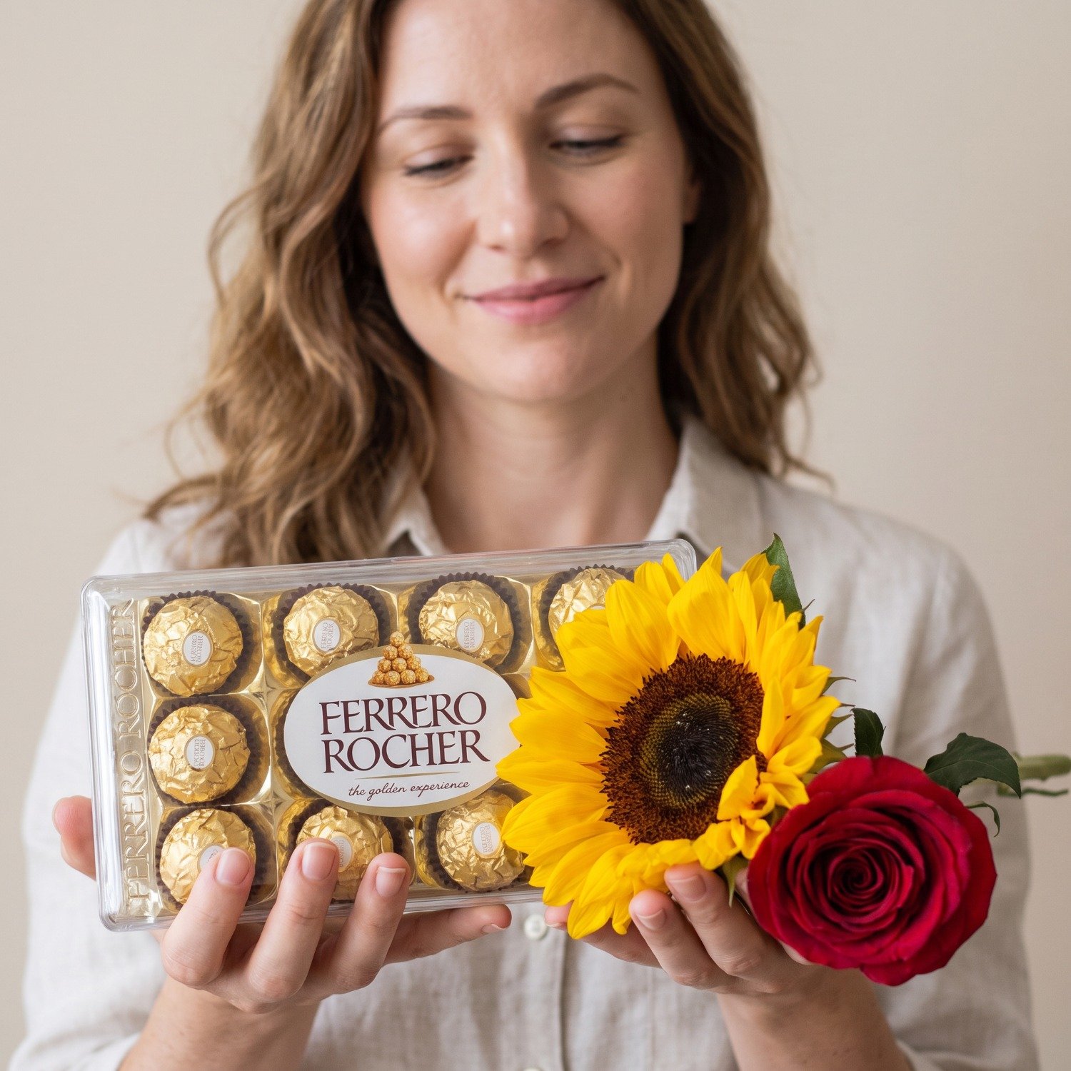 Rosa E Girassol Com Ferrero Rocher