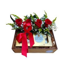 Caixa Com Amor e Ferrero Rocher