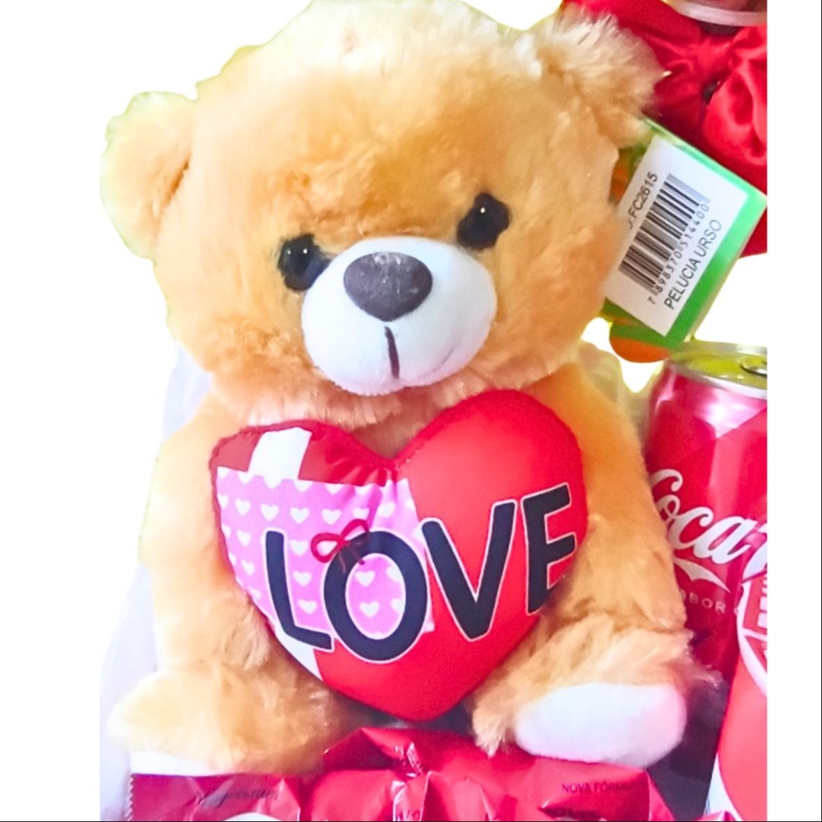 Cesta Love Ursinho e Balão