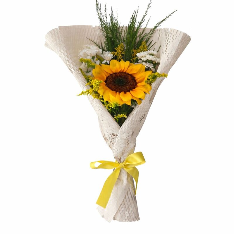 Ramalhete de Girassol No Papel Colmeia