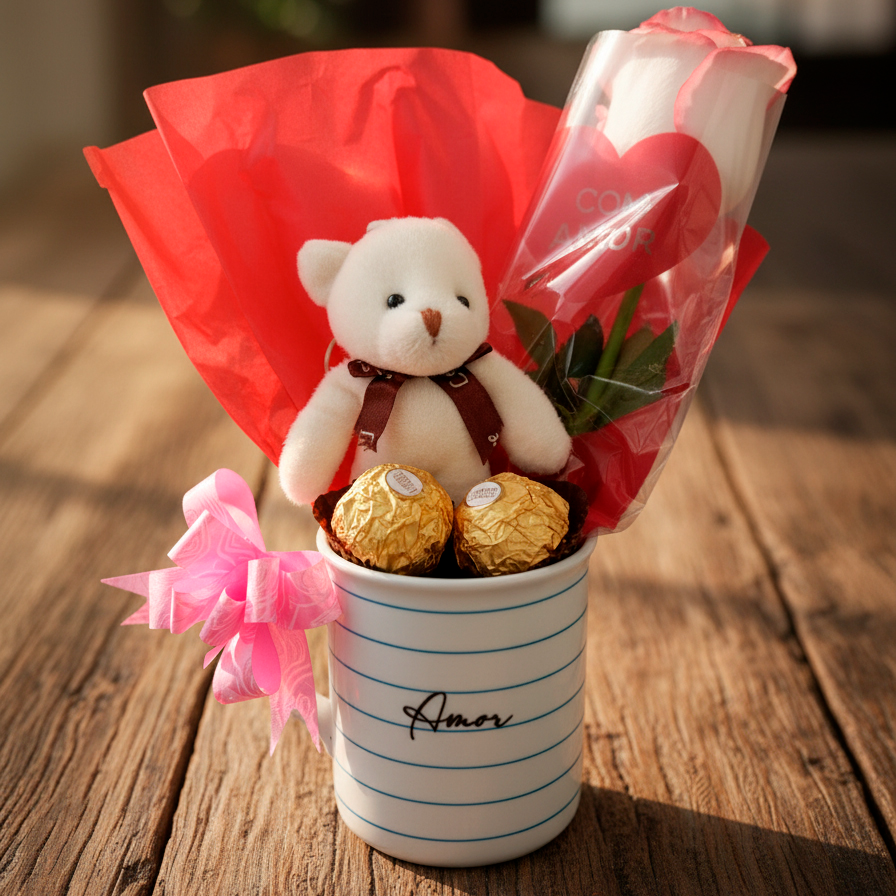 Bouquet na Caneca Amor