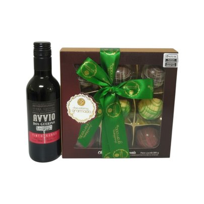 Kit Chocolate 9 Trufas com Vinho