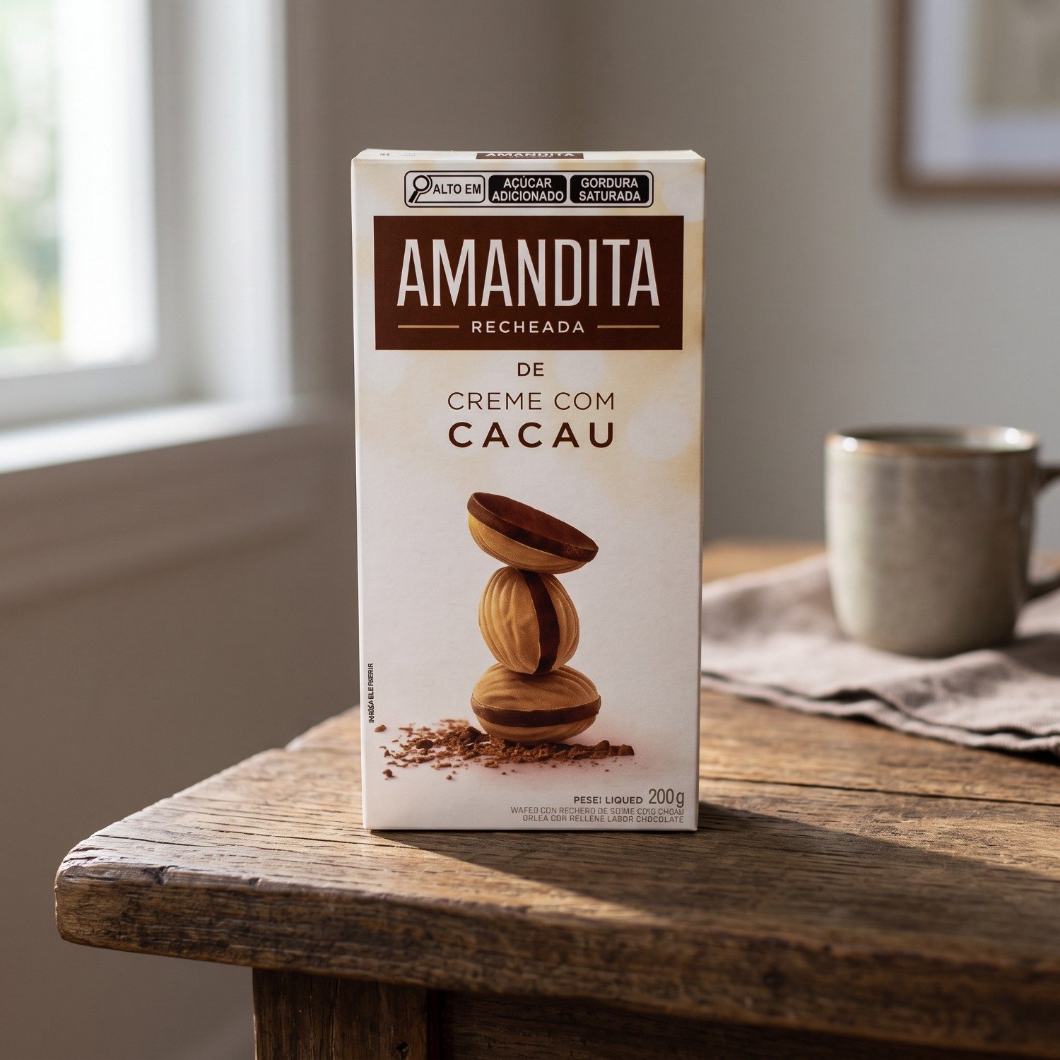 Amandita Recheada Creme Cacau