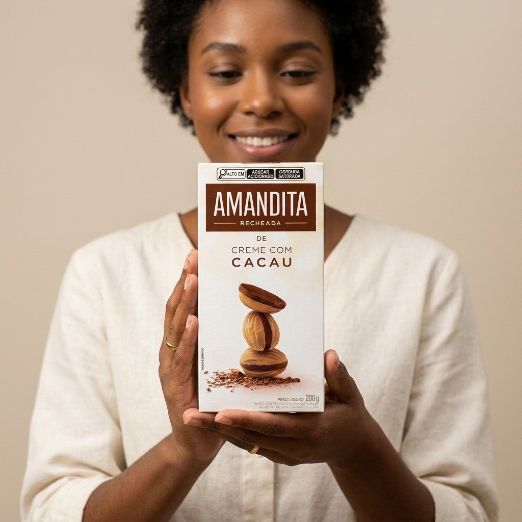 Amandita Recheada Creme Cacau