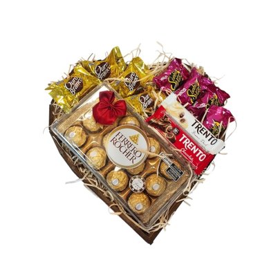 Cesta Coração Encantador de Chocolates