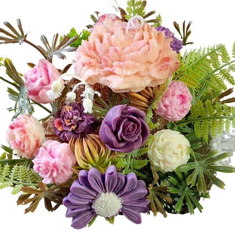 Arranjo Aromatico Flores de Cera Afetivo Amo Você