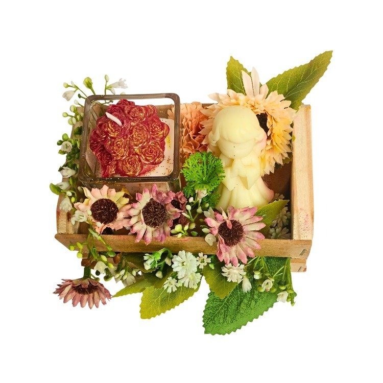Arranjo Aromático Vela Buquê e Anjo Me Perdoa