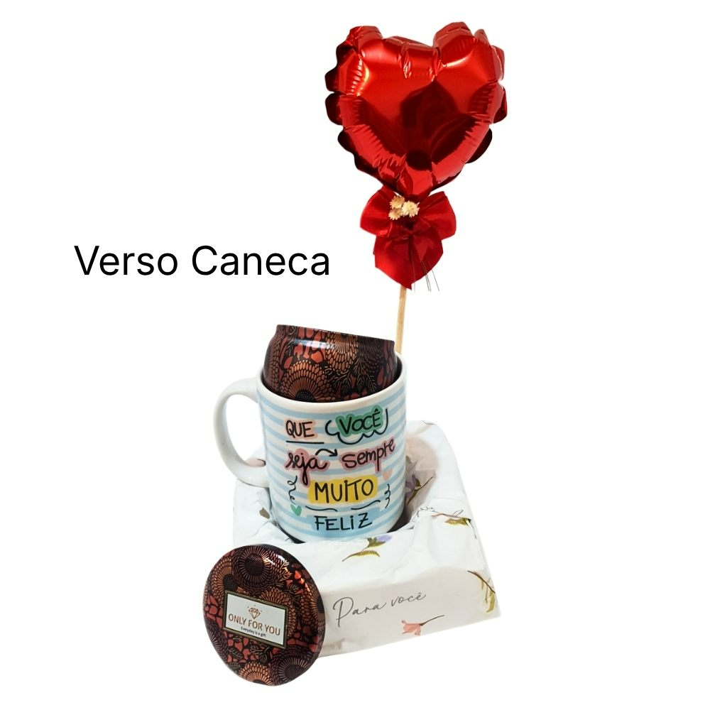Presente Especial Caneca 320 Vela Artesanal e Balão