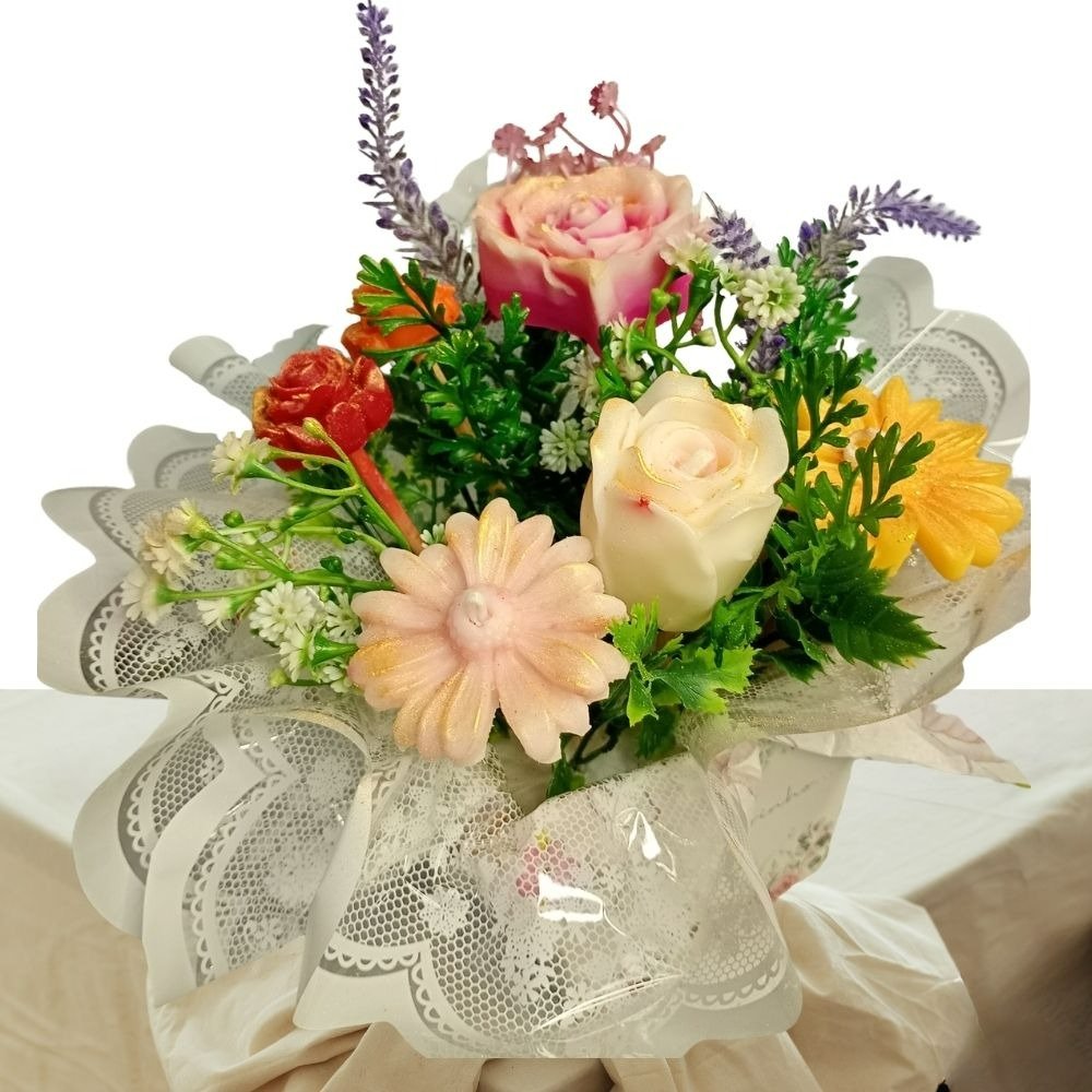 Box Carinho Aromático com Velas e Flores Artificiais