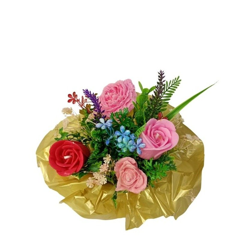 Vela Aromática Rosas com Vaso