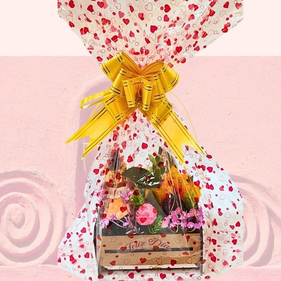 Arranjo Floral com Óleo Trifásico Psyque Feliz Dia