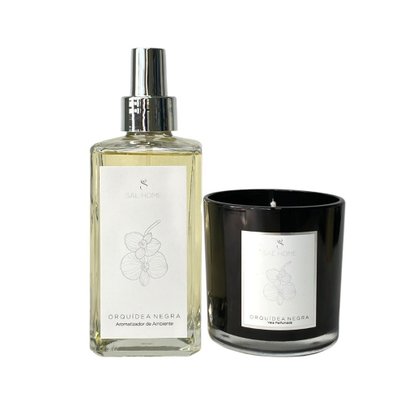 Presente Orquidea Negra Vela Perfumada e Spray Amb