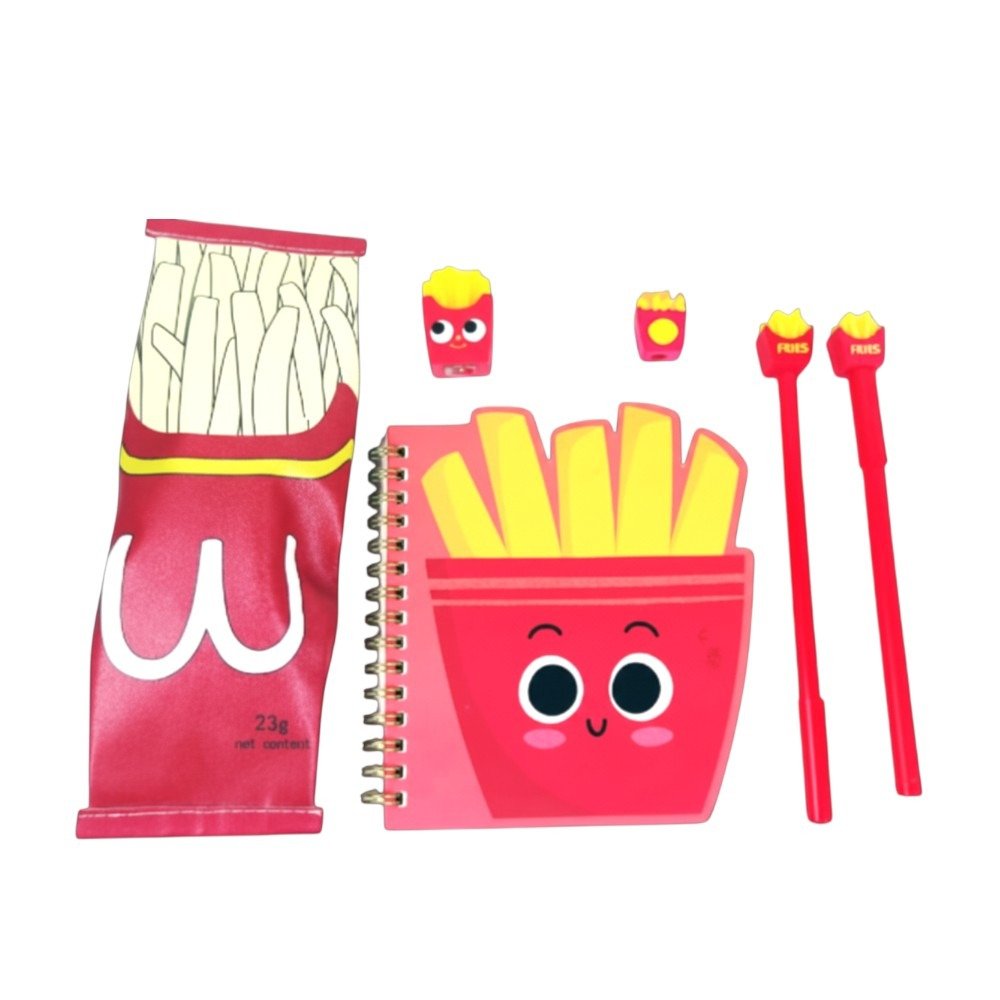 Kit de Papelaria Batata Frita 6 Itens