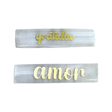 Kit 2 Chapas de Selenita Amor e Gratidão