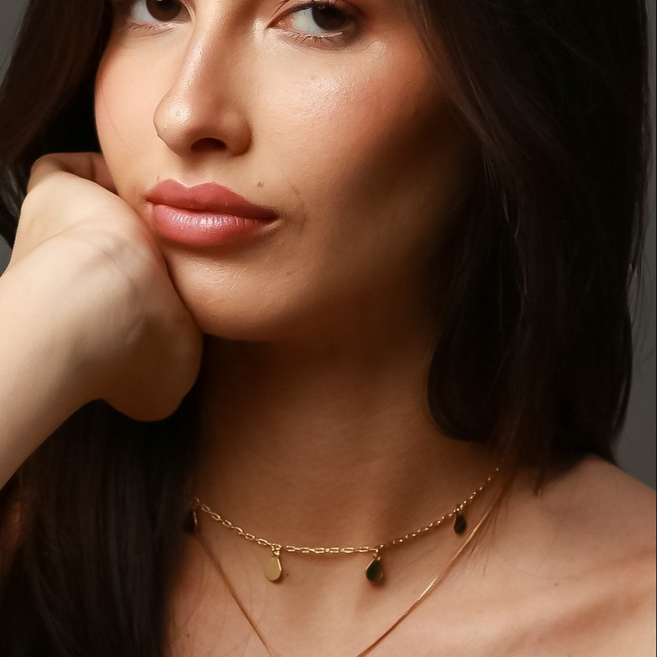 Colar Gotas Douradas 