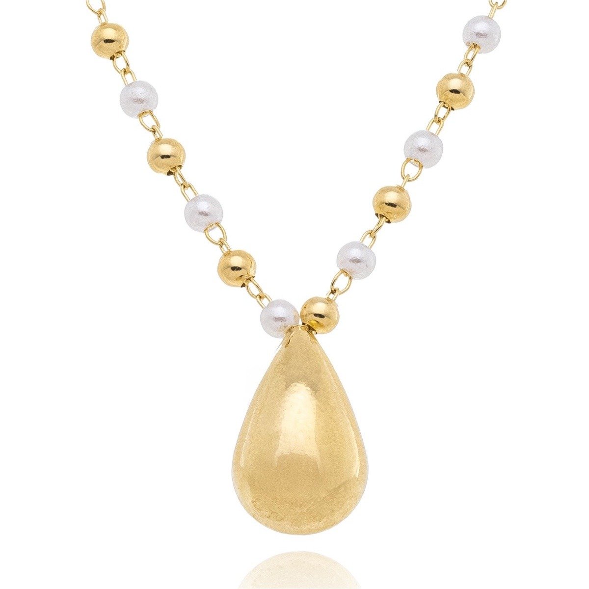 Colar Choker Gota com Pérolas e Esferas