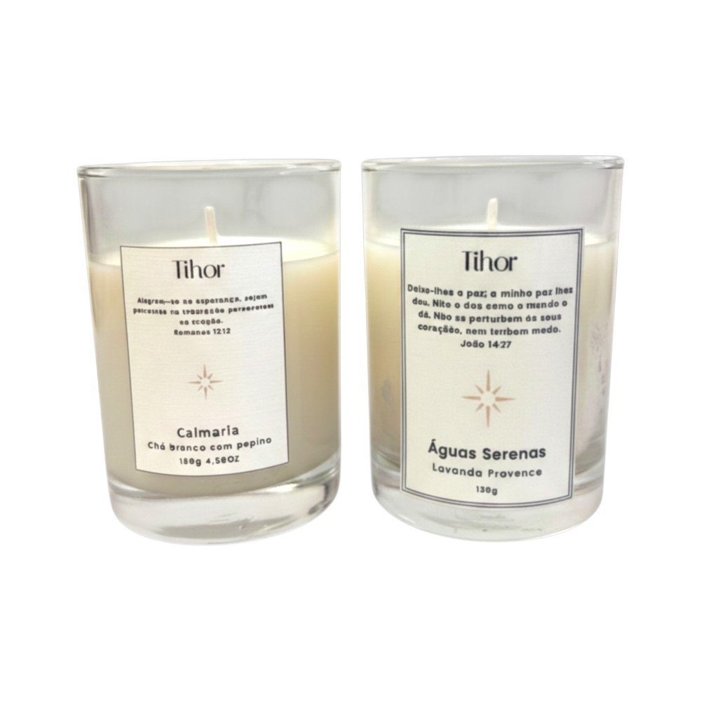 Velas Aromáticas de Chá Branco e Lavanda