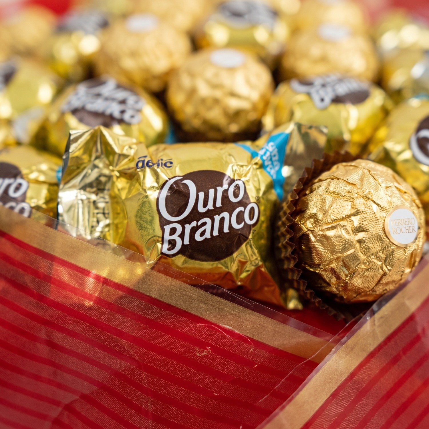 Buquê Bombons 15 Ferrero Rocher e 20 Ouro Branco