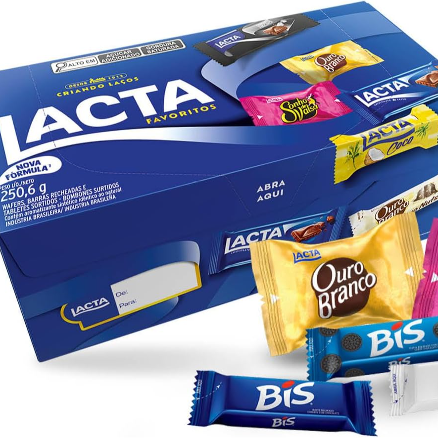 Cesta Coração Bombons Favoritos Lacta Laço Vermelho