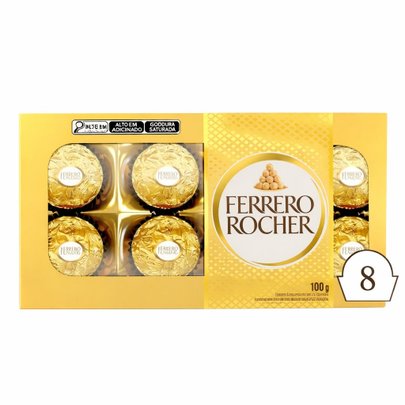 Caixa Bombom Ferrero Rocher 8 Unidades