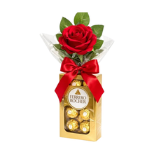 Kit Ferrero Rocher Rosa Vermelha Artificial Dia Mulher