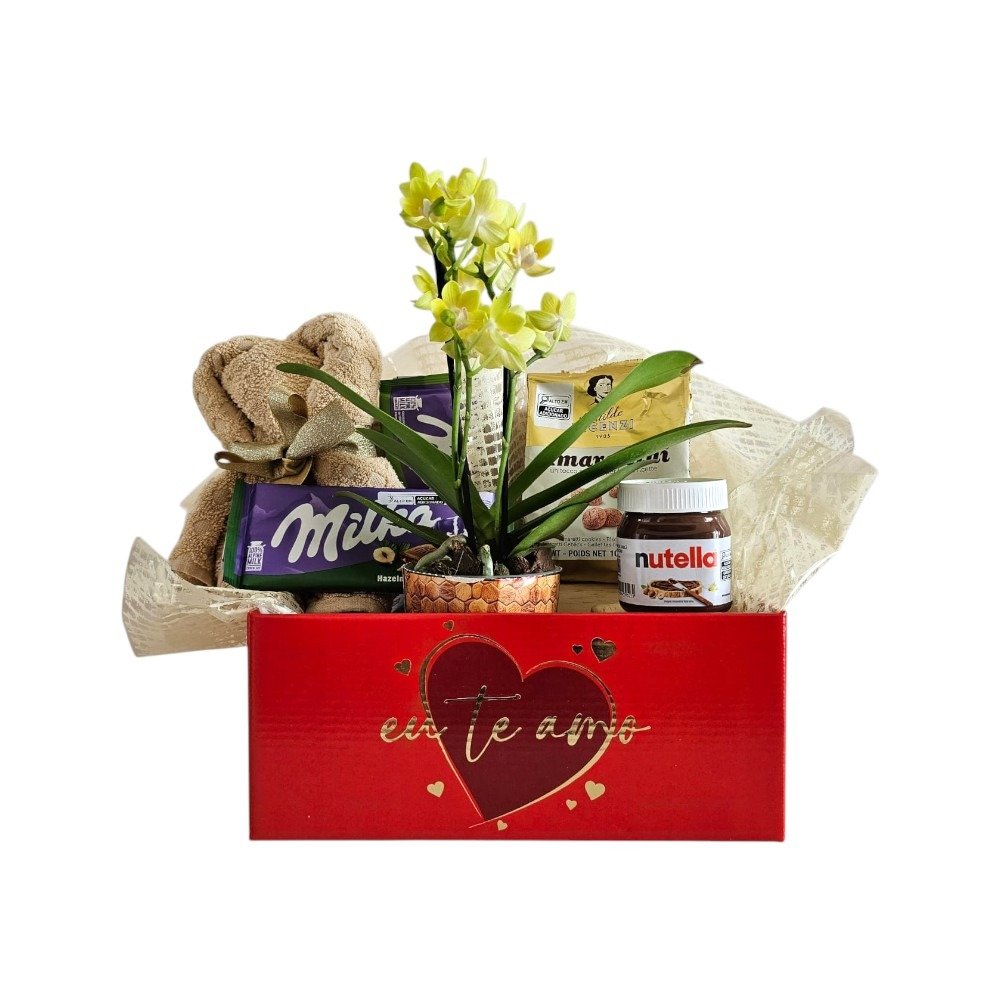 Cesta Amor com Orquídea