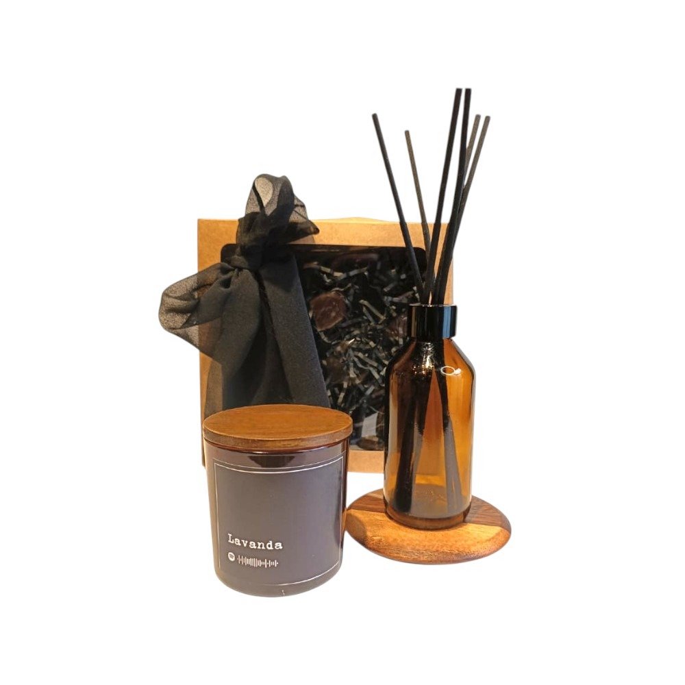 Cesta Vela Aromática com Difusor de Varetas 