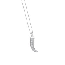 Colar Amuleto Cravejado Banhado A Ródio Branco