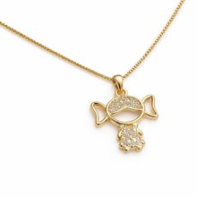 Colar Menina Cravejada - Banho em Ouro 18k