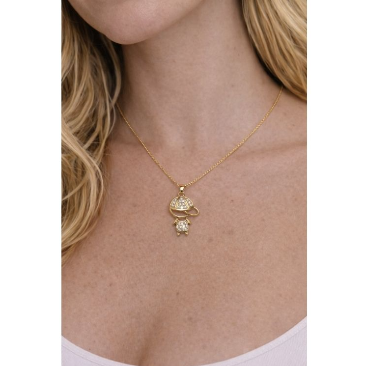 Colar Menino Cravejada - Banho em Ouro 18k