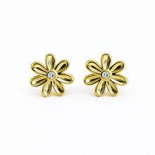 Brinco Flor Ponto de Luz Banhado a Ouro 18K