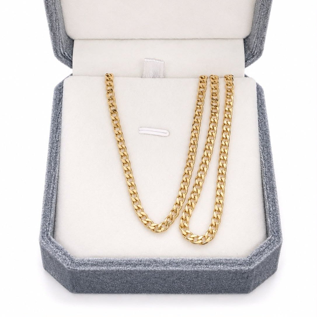 Conjunto Colar e Pulseira Elo Grumet Banho Ouro 18k