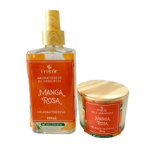 Kit Home Spray Vela Aromática Manga Rosa 
