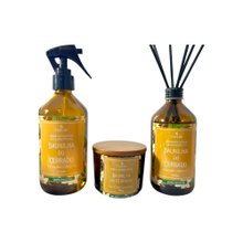 Kit Home Spray, Vela e Difusor de Varetas Baunilha