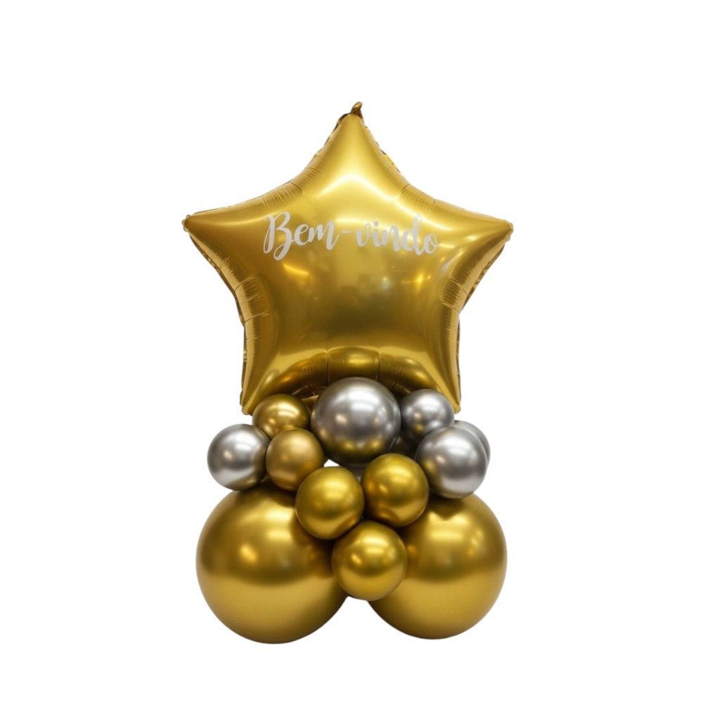 Arranjo Balão Metalizado de Estrela Bem Vindo