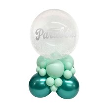 Arranjo com Balão Bubble Verde M Parabéns