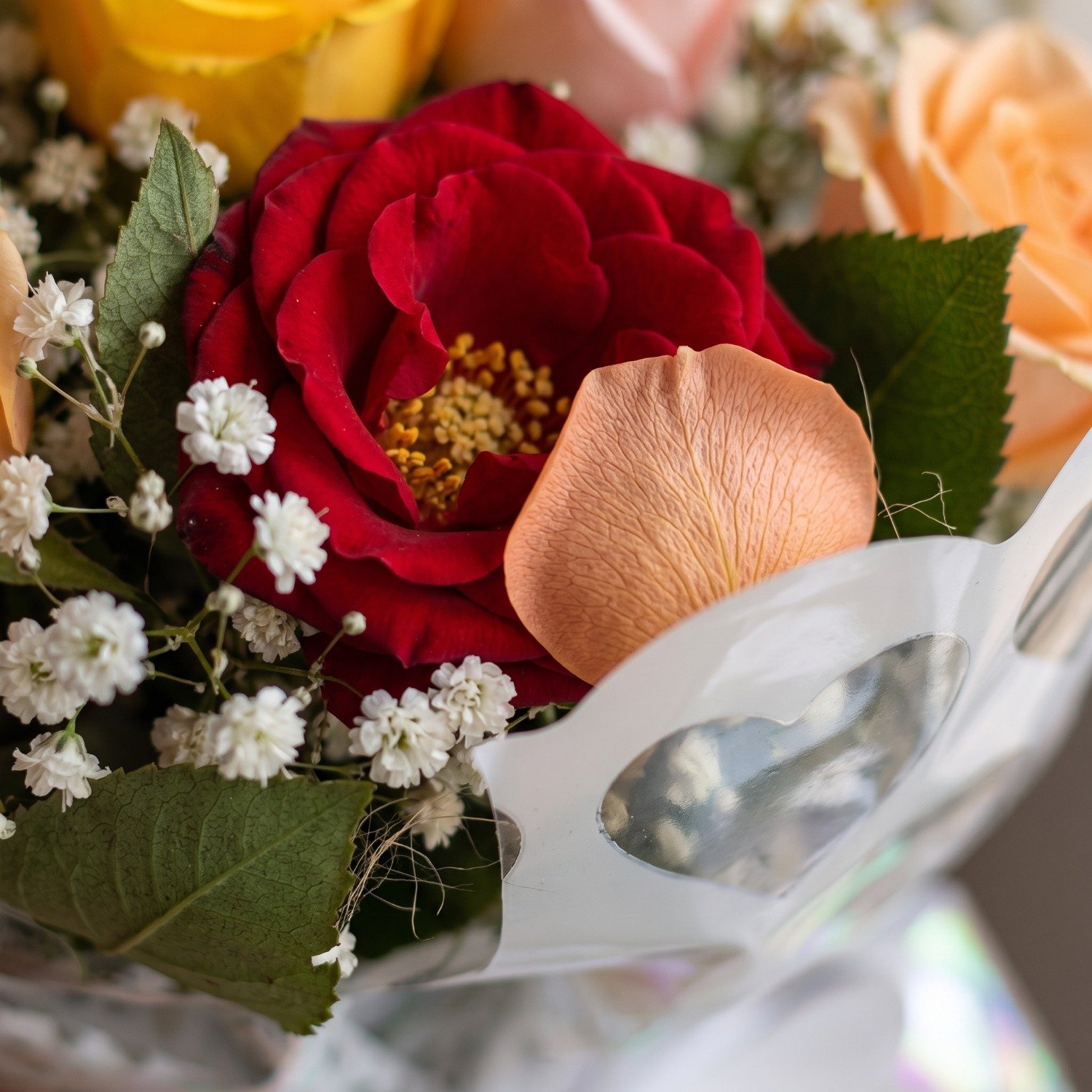 Buquê Tradicional do Amor (12 Rosas Coloridas)