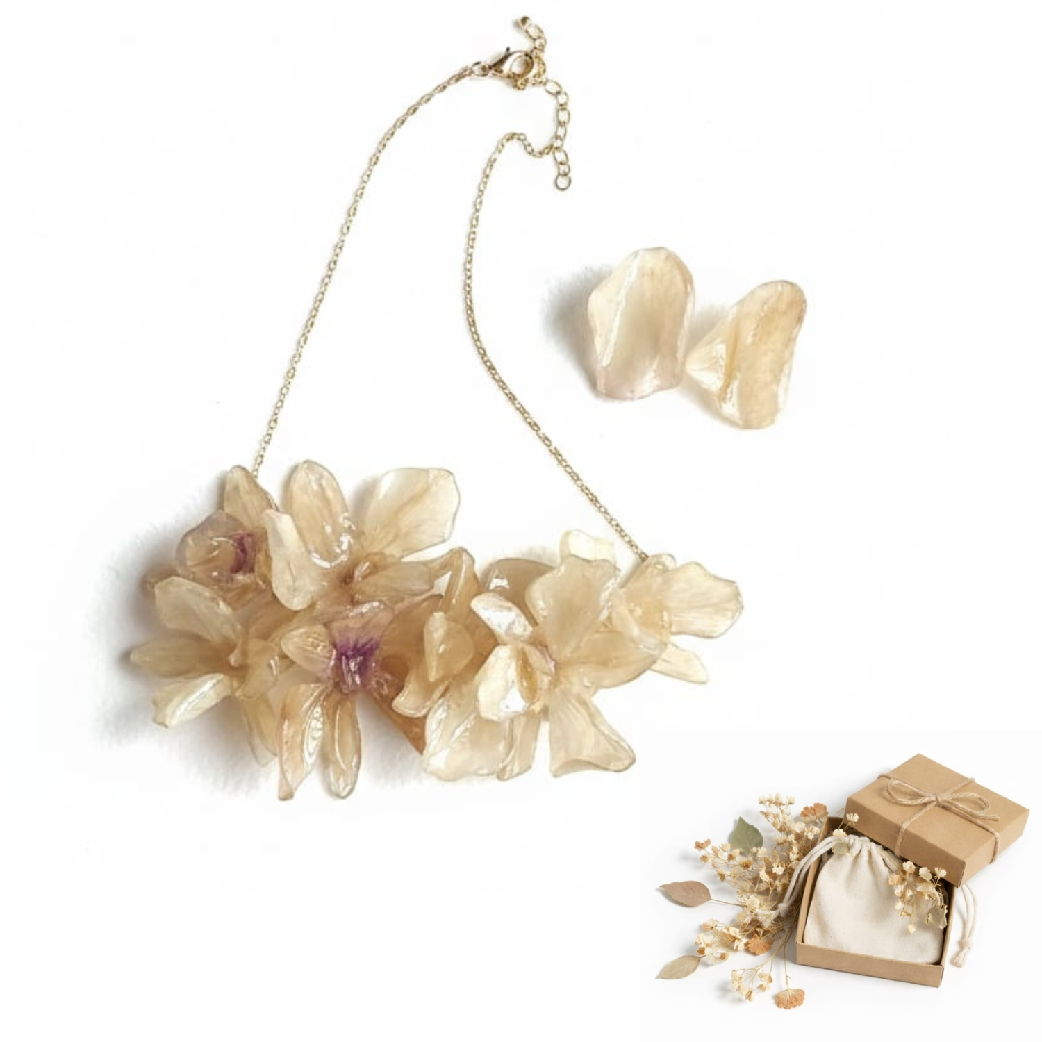 Joia Botânica Orquídea Imperial Banho Nobre Ouro