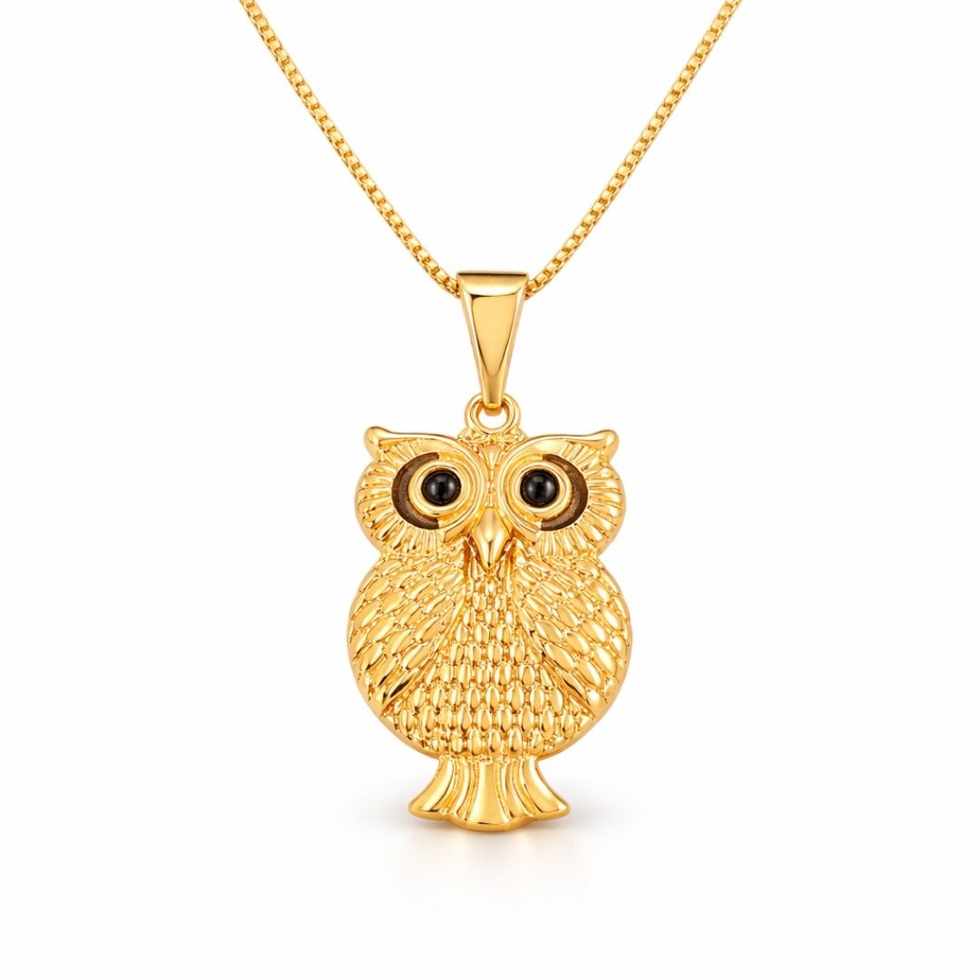 Conjunto Coruja Dourado Semijoia Premium Luxo