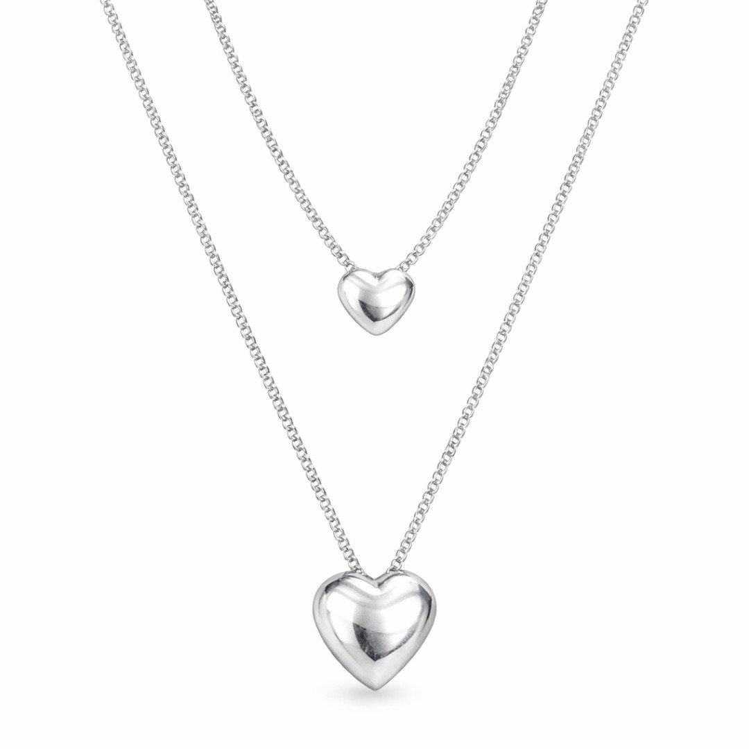 Conjunto Coração Rodio  Presente Luxo