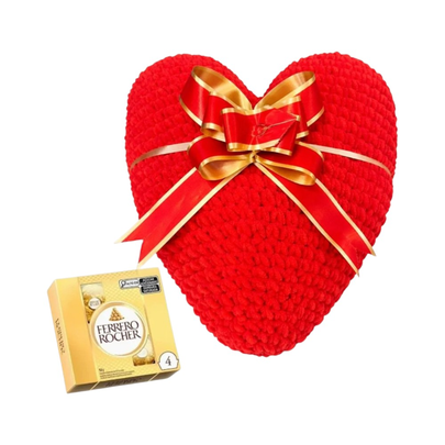 Surpresa de Amor Coração Amigurumi c/ Ferrero Rocher