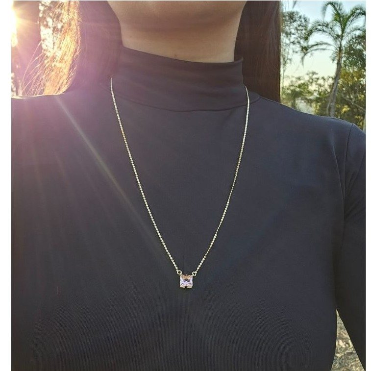 Colar Abençoada Banhado Ouro 18k