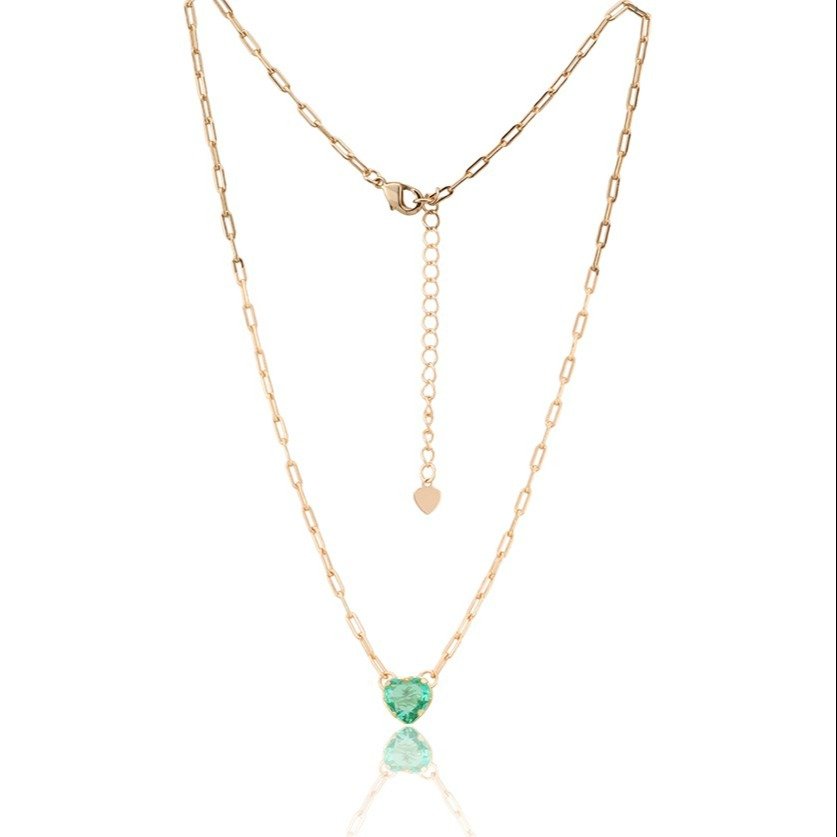 Colar Cartier Banhado Ouro 18k Zircônia Verde