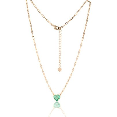 Colar Cartier Banhado Ouro 18k Zircônia Verde
