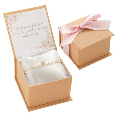 Kit Presente Pulseira Banhada A Ouro 18k E Caixa