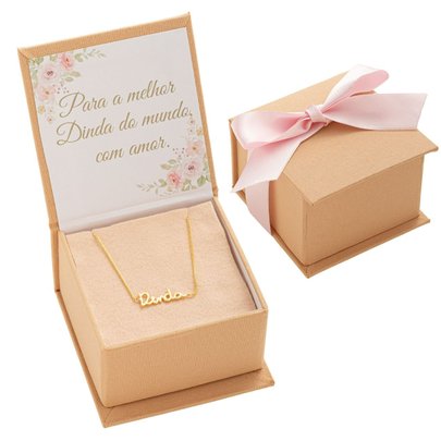 Presente Pulseira Dinda Banhado A Ouro 18k com Caixa