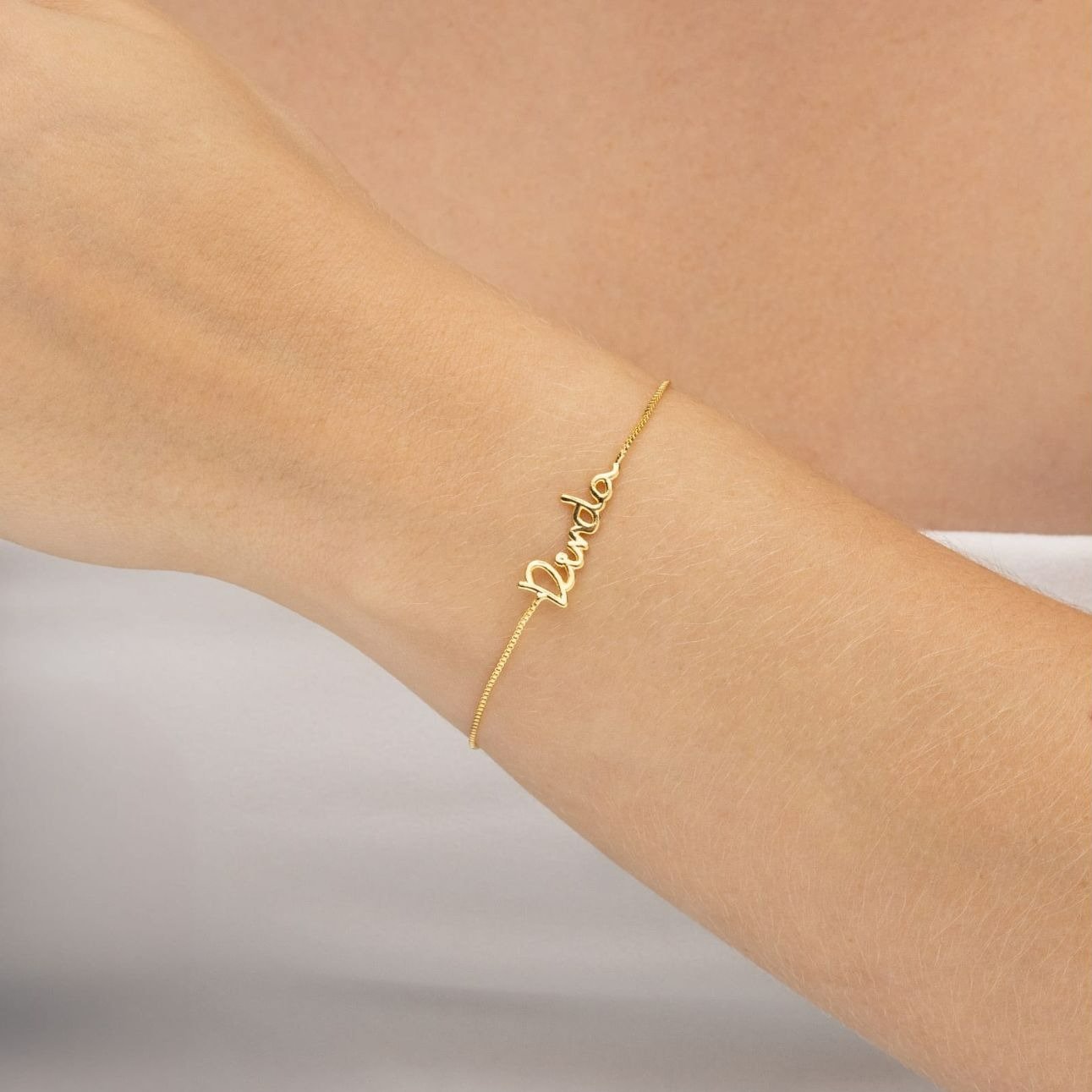 Presente Pulseira Dinda Banhado A Ouro 18k com Caixa