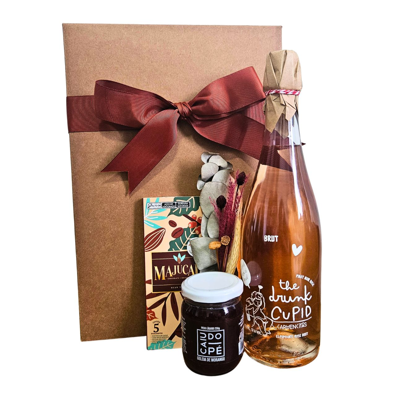 Cesta Romântica com Espumante e Chocolate