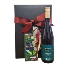 Cesta Vinho Branco & Chocolate Artesanal