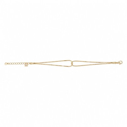 Pulseira Folheada A Ouro 18k 2 Fios Pingente